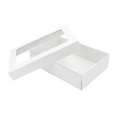 Mehrzweck weiße Basis-Deckel-Geschenkbox mit Klarsichtfenster