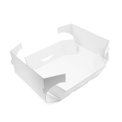 Weiße große faltbare Kuchenbox aus Karton