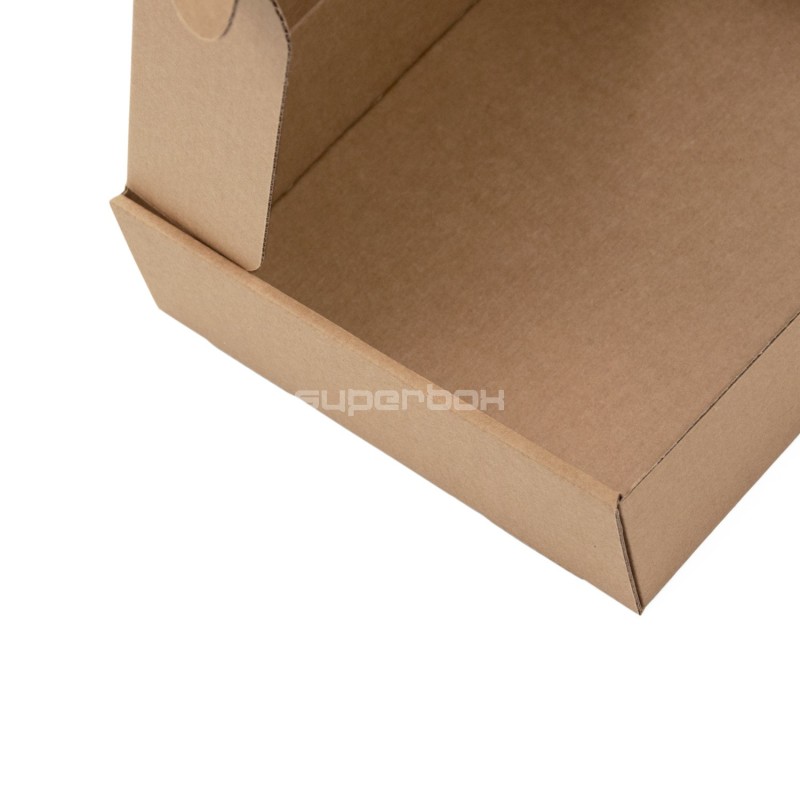 Braune schnellschließende Versandbox für Kosmetik
