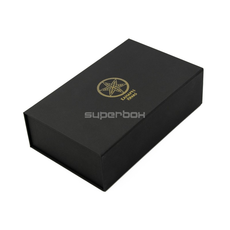 Luxuriöse stabile schwarze Klappdeckel-Box mit Magneten