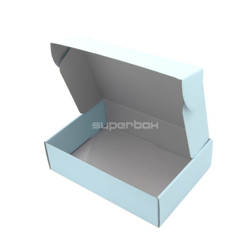 Blaue A4-Box mit Silberfoliendruck
