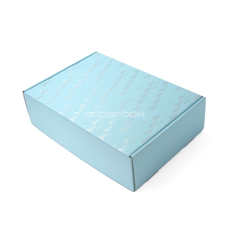 Blue A4 Box with Silver Foil Print