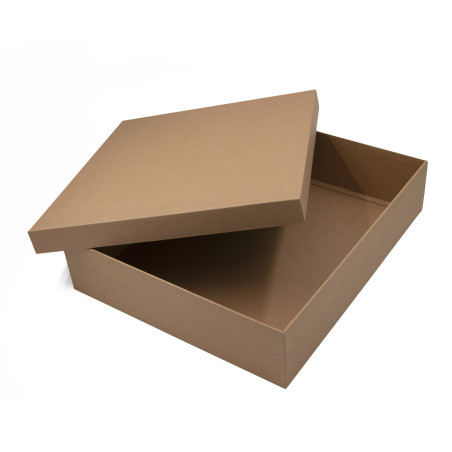 Sehr große schöne braune rechteckige Geschenkbox mit Deckel