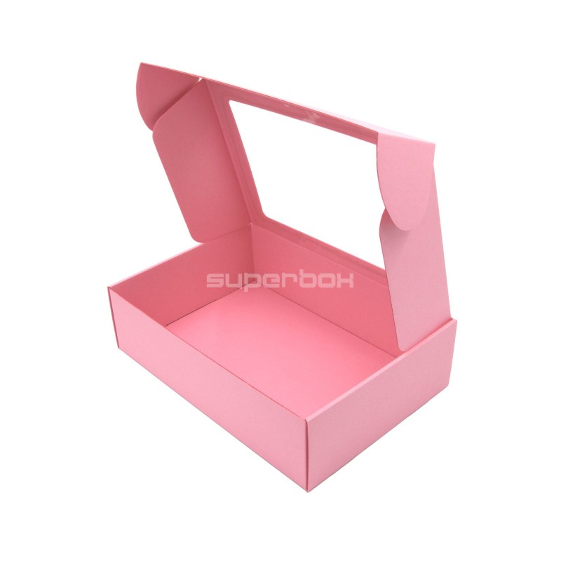 Rosa A4-Geschenkbox mit Fenster Rosa A4-Geschenkbox mit Fenster