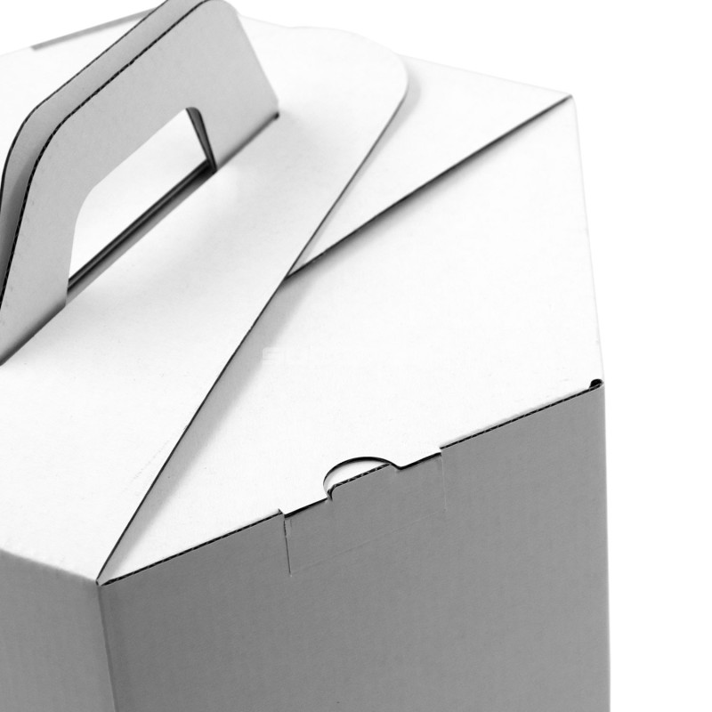 Weiße Geschenkbox für litauischen Baumkuchen, 240 mm Höhe