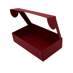 Kirschrote Geschenkbox mit Klarsichtfenster