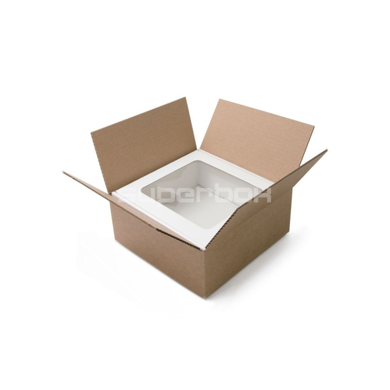 Rosa Box mit PVC-Fenster zum Verpacken von Sauce-Gläsern