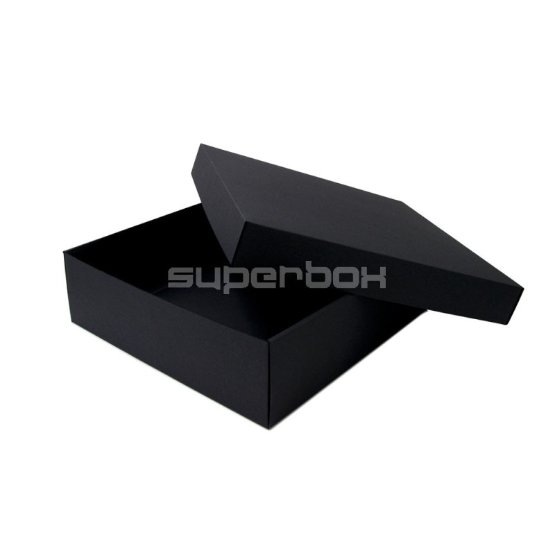 Große schwarze quadratische Geschenkbox, Höhe 10 cm