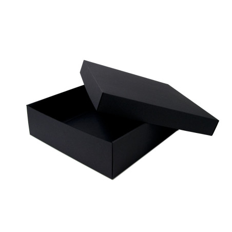 Große schwarze quadratische Geschenkbox, Höhe 10 cm