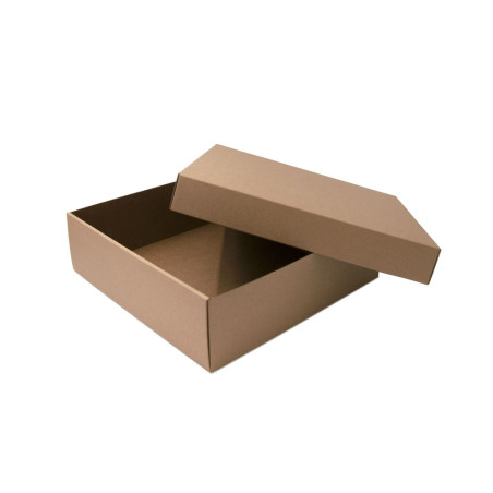Große braune quadratische Geschenkbox, Höhe 10 cm