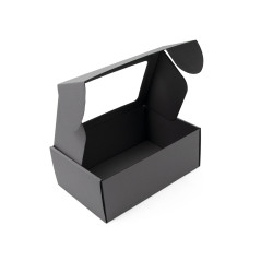 Graue A5-Geschenkbox mit klarem Fenster