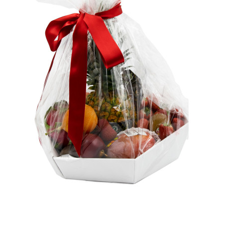 Schönes weißes offenes Wellentablett für Obst