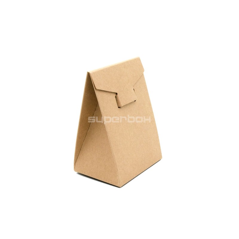 Natürliche braune dreieckige Box aus KRAFT-Karton, 12 cm hoch