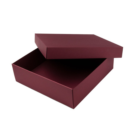 Große weinrote quadratische Geschenkbox, Höhe 10 cm