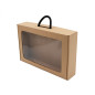 Brown Gift Box - Suitcase with Window and Textile Handle Brown Gift Box - Suitcase with Window and Textile Handle