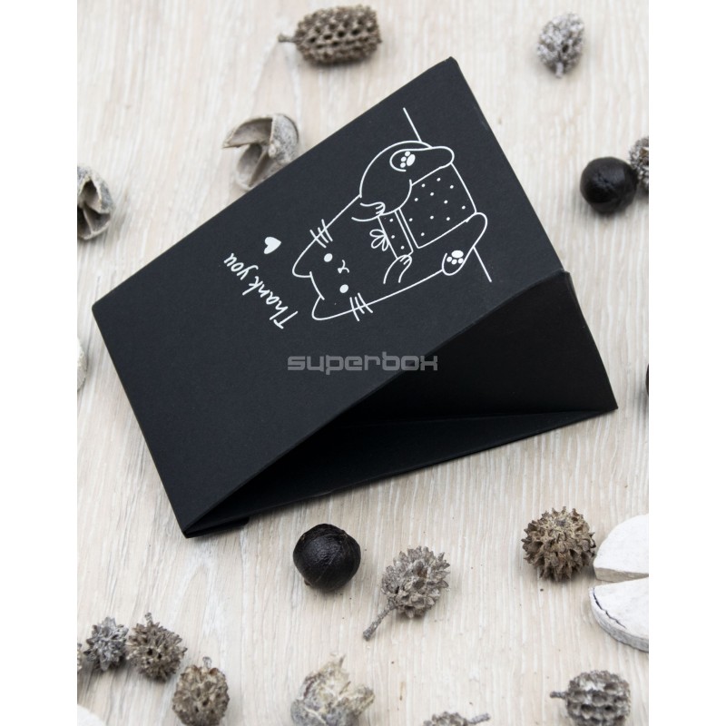Kleine schwarze dreieckige „Thank you“-Box, 12 cm hoch