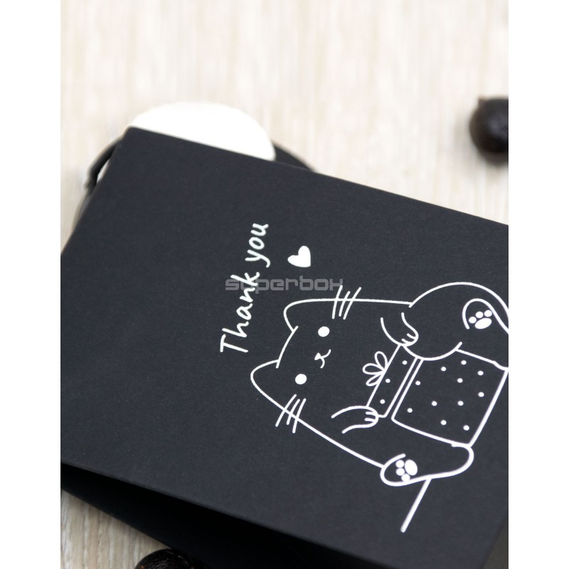 Kleine schwarze dreieckige „Thank you“-Box, 12 cm hoch