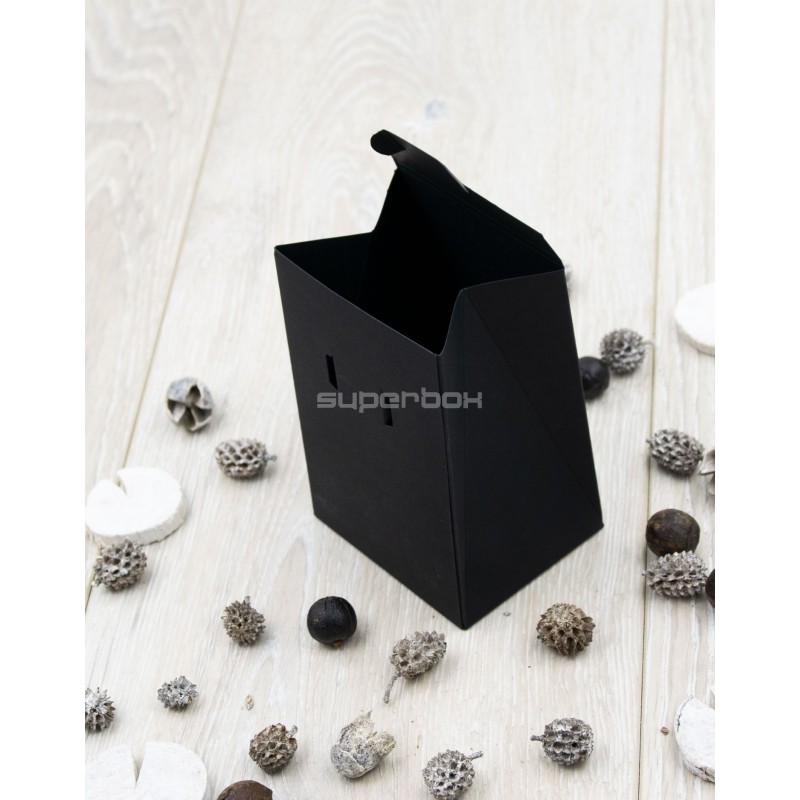 Kleine schwarze dreieckige „Thank you“-Box, 12 cm hoch