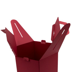 Kirschrote Geschenkbox für litauischen Baumkuchen, 280 mm Höhe