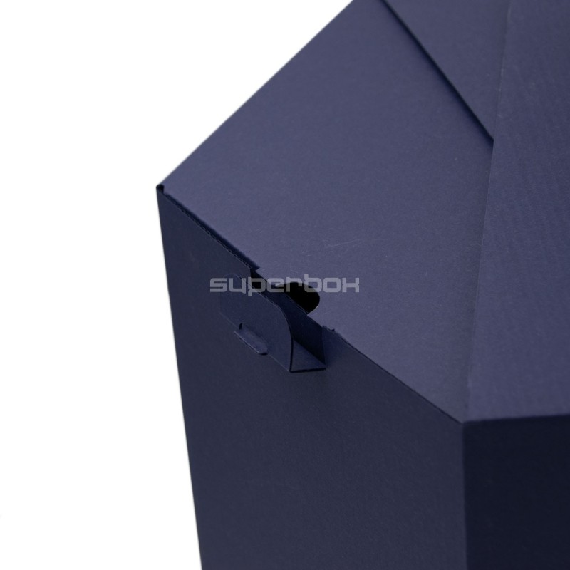 Dunkelblaue Geschenkbox für litauischen Baumkuchen, 280 mm Höhe