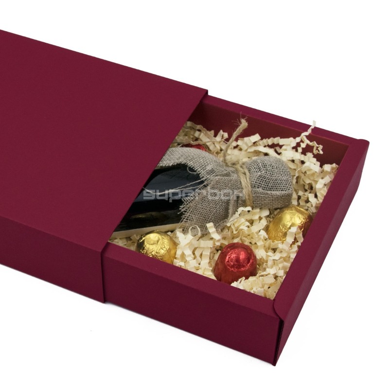 Sehr schöne kirschrote Hülse Geschenkbox