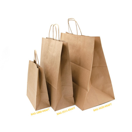 Braune Öko-Papiertüte mit Papierkordelgriffen