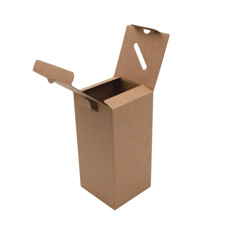Vertikale braune Box mit Griff für Ölflasche