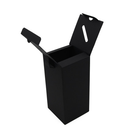 Vertikale schwarze Ölflaschen-Geschenkbox mit Griff