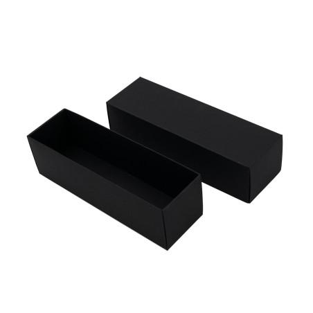 Lange schwarze Boden-Deckel-Kartonbox für Kekse