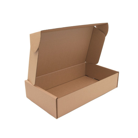 Schnellschließende Versandbox aus 3 mm Wellpappe