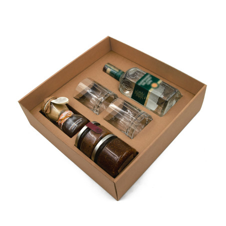 Braune maßgeschneiderte XL-Einlage für größere Schachteln