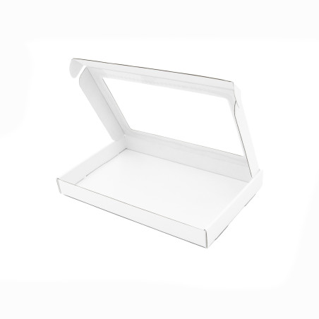 Flache längliche weiße Box für Seidenschal