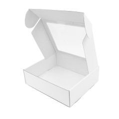 Weiße Box mit Fenster, 9 cm hoch