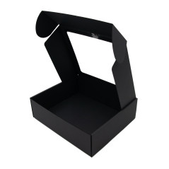 Stabile schwarze Box mit Fenster, 9 cm hoch