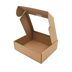 Naturbraune Box mit Fenster, 9 cm hoch