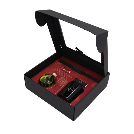 Schwarze Box mit Band für Duftkerze und Raumduft