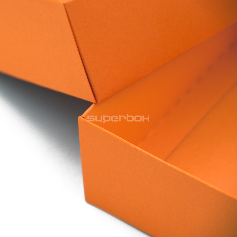 Orangene zweiteilige Karton-Geschenkbox