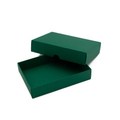 Dunkelgrüne Pappbox mit Deckel