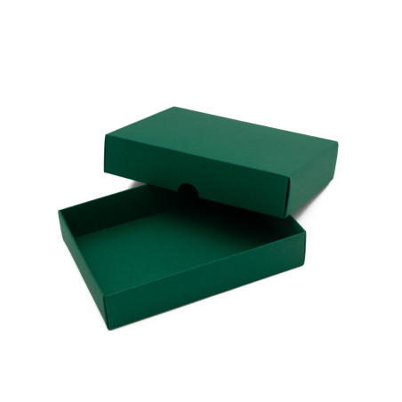 Dunkelgrüne Pappbox mit Deckel