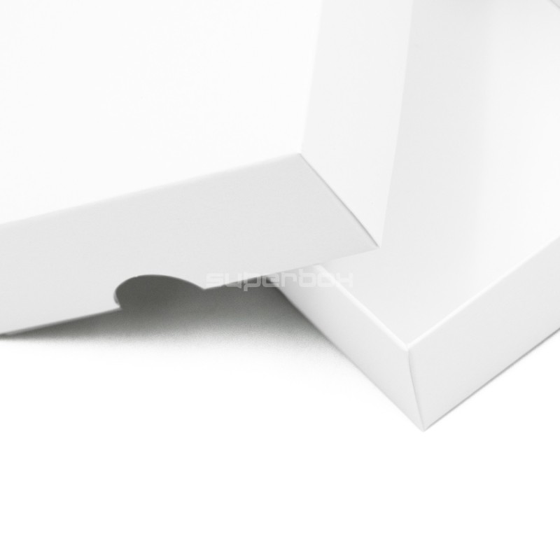Zweiteilige kleine quadratische Geschenkbox aus weißem Karton