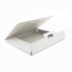 Weiße A4-Wellpappen-Umschlag, 1,5 cm Höhe