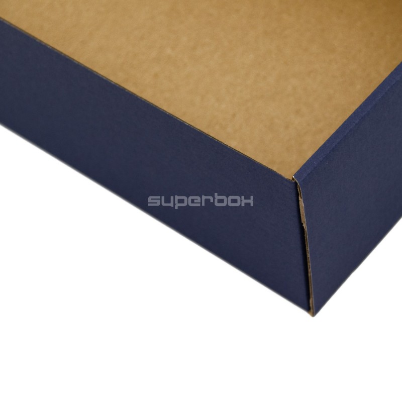 Marineblaue Geschenkbox mit Klarsichtfenster für Flaschen