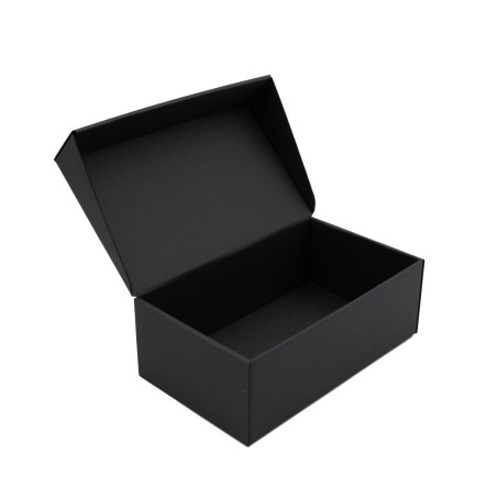 Kleine schwarze Klappdeckel-Box