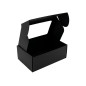 Schwarze Schachtel mit PVC-Fenster & Linien | 220x150x85 mm