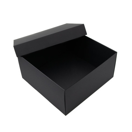 Große schwarze quadratische Box, 15 cm hoch, mit Deckel