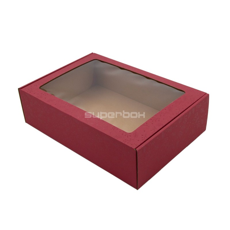 Himbeerrote Weihnachtsbox im A4-Format „RED BERRIES“
