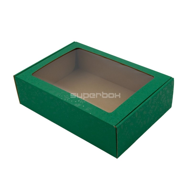 Grüne Weihnachts-A4-Geschenkbox GRÜNE BEEREN