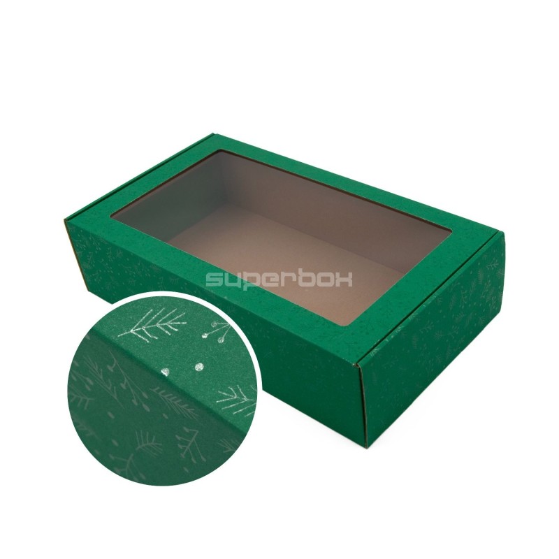 Extended Black PREMIUM Gift Box with Clear Window and Lines