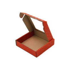 Schöne Mini-Rote Box mit PVC-Fenster und HERZEN