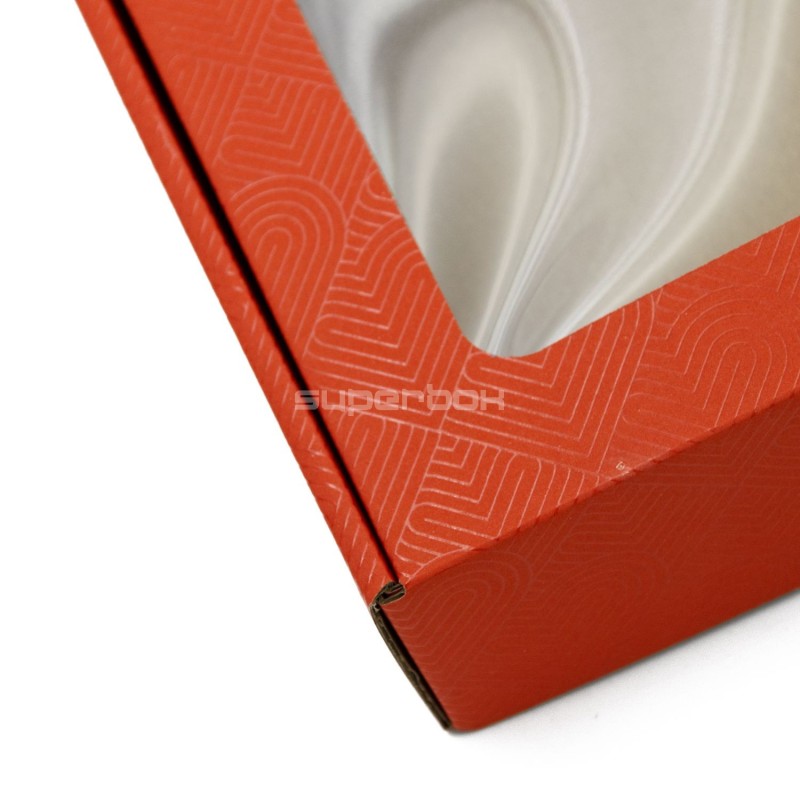 Geschenkbox mit PVC-Fenster und Herzdruck, 5 cm hoch